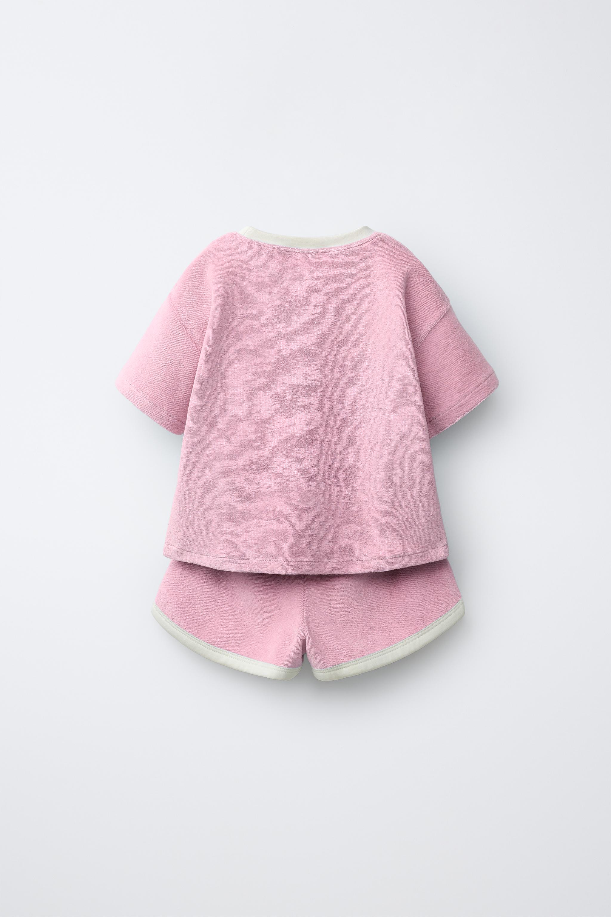 SOLID TOWEL EFFECT T-SHIRT AND BERMUDA SET